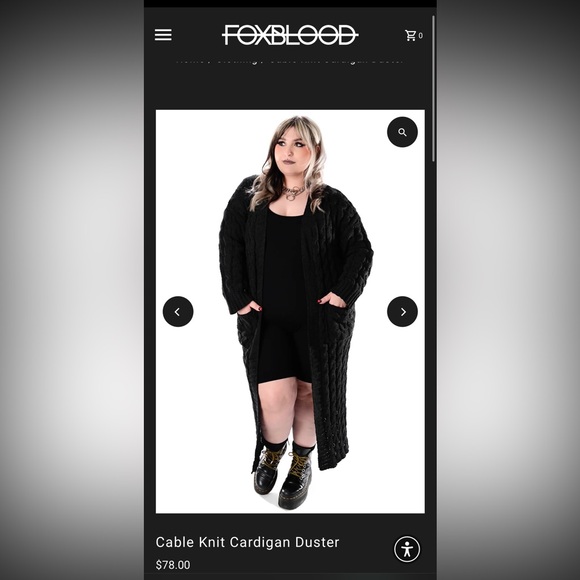 Foxblood Cable Knit Cardigan Duster XL/2XL - Picture 5 of 5